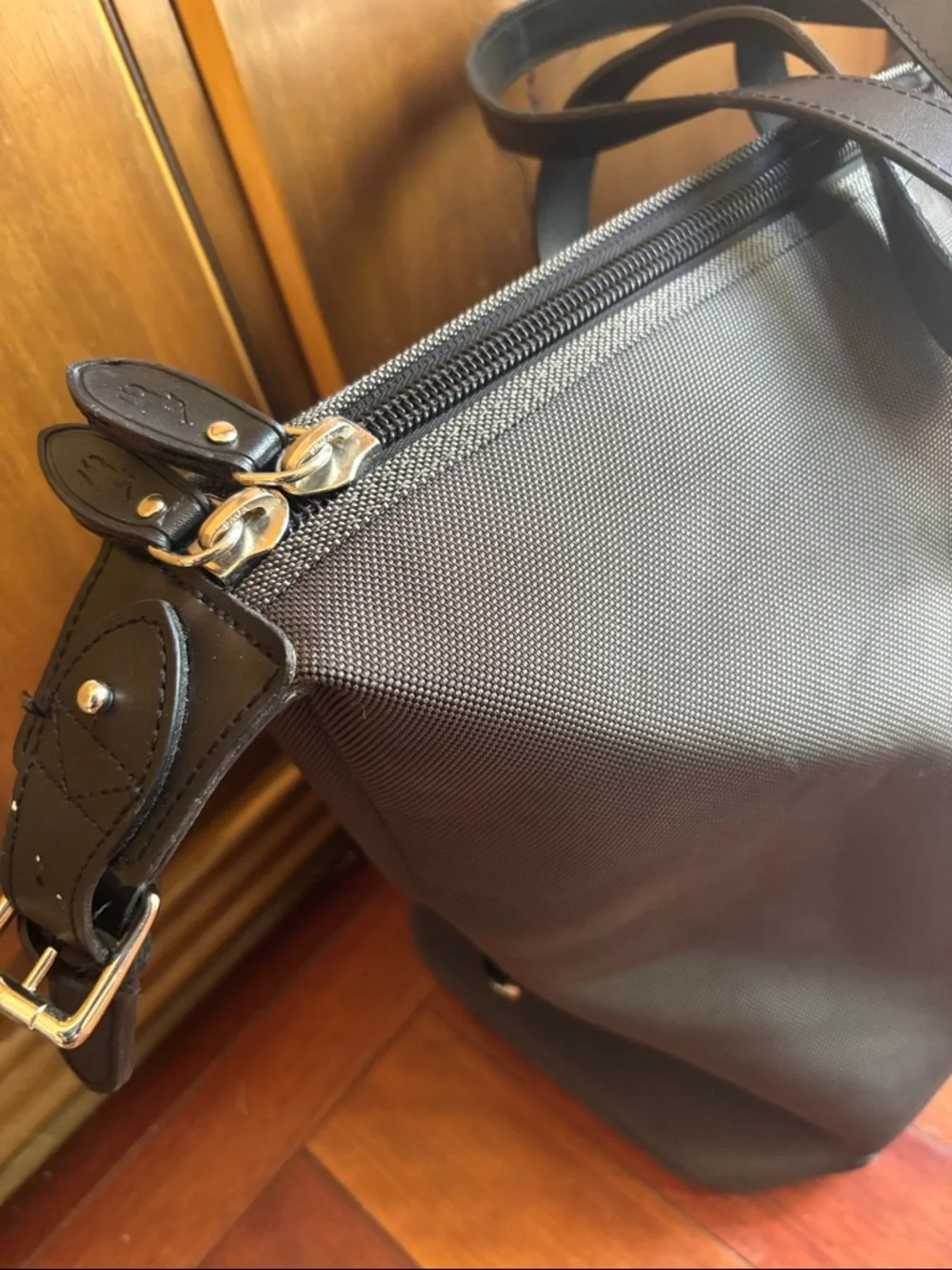 Ralph Lauren Signature Logo Bag Carry-On Duffel Weekender Charcoal w/Black